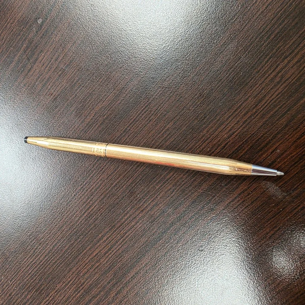Cross 14KT Gold Filled Ballpoint Pen Vintage Pinstripe Made in USA 1/20 14K